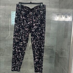 Ideology Black Leggings with Pink & White Speckle Print